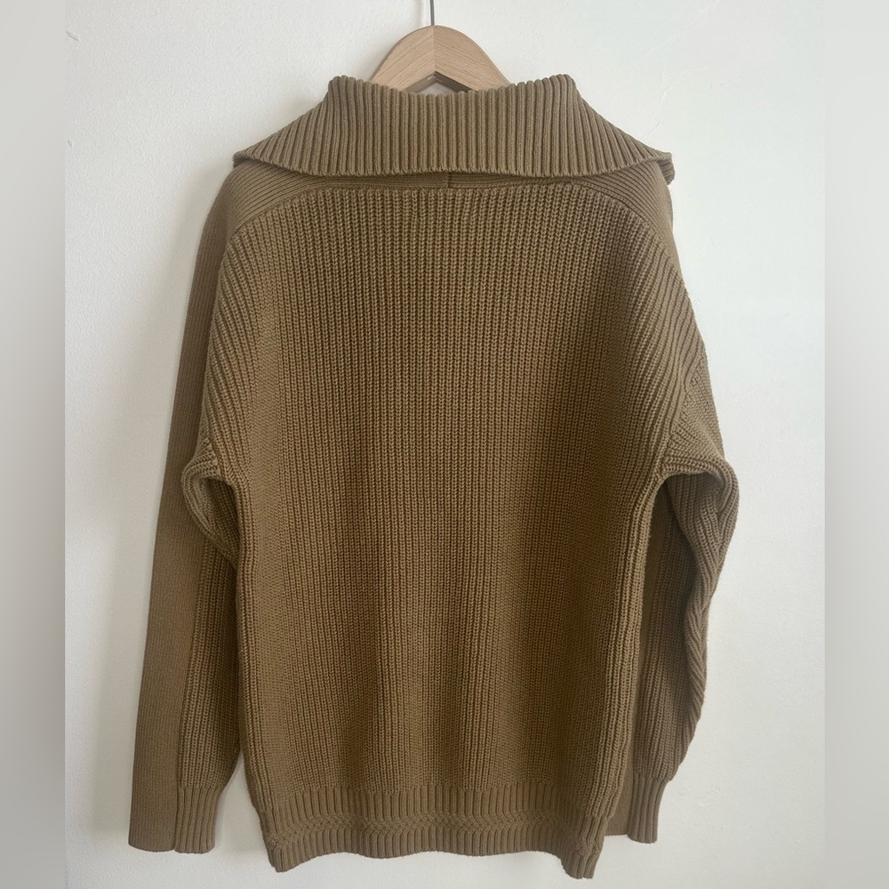 Topman Olive Zip-Up Sweater for Men - Picture 2 of 4